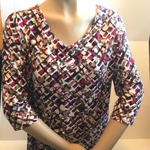 J. Jill Women’s Blouse Top Shirt 3/4 Sleeve Large