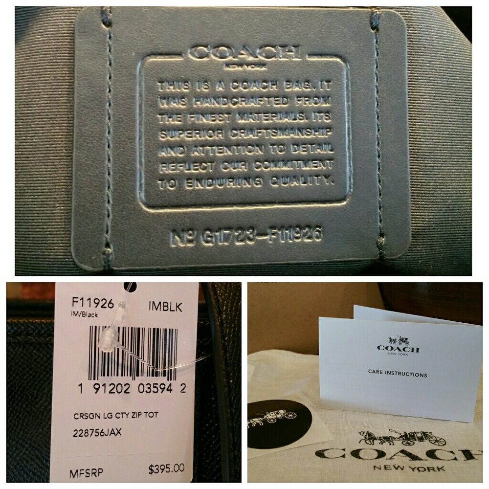 *SALE 1 left!* NEW Coach LARGE City Zip Tote - Picture 4 of 7