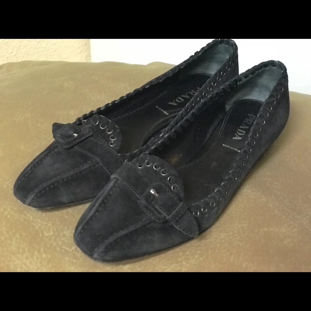 Prada black Suede Loafers Comfort made in Italy