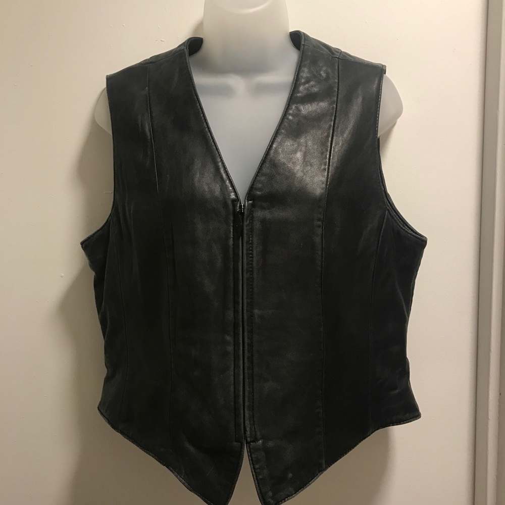 Jaqueline Ferrar Authentic Leather Vest Size 12