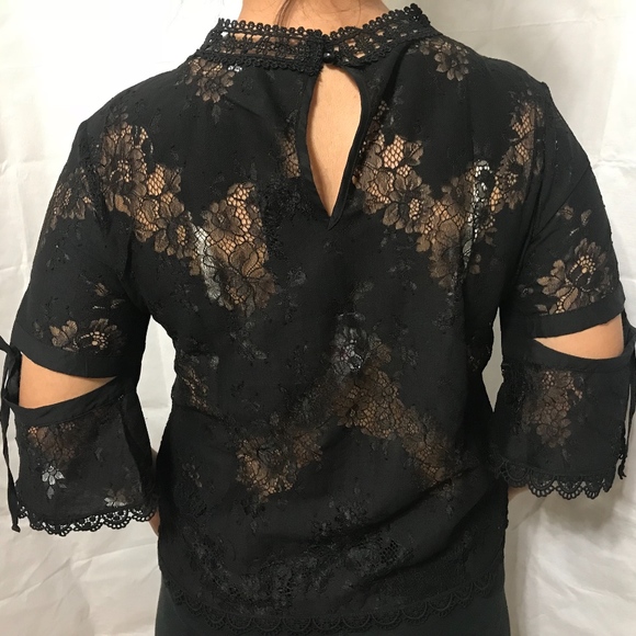 Roly Poly Black Lace Blouse - Picture 3 of 5