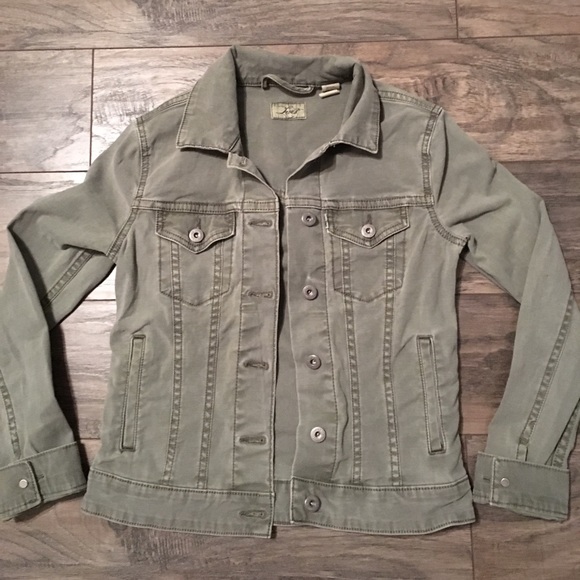 levi's olive green denim jacket
