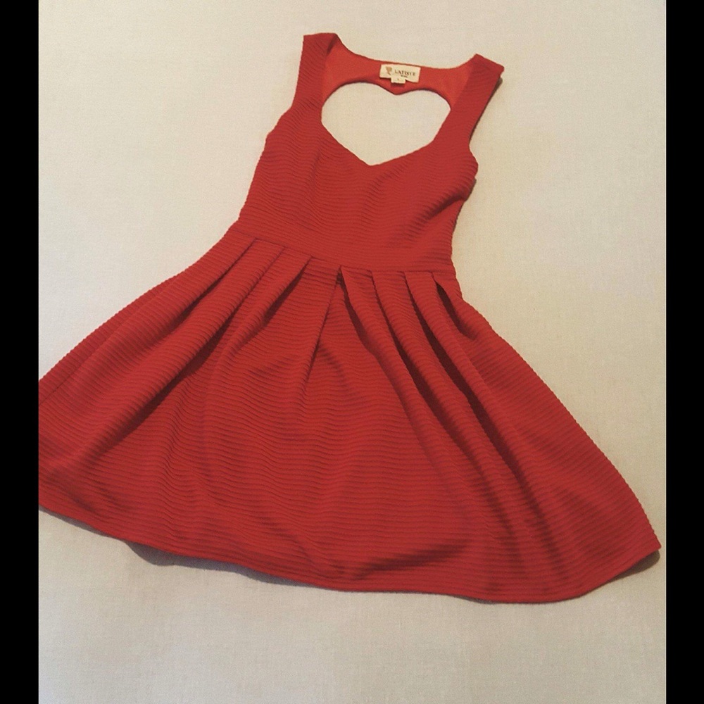 L'atiste by Amy Orange Dress W/ Cute Cutouts