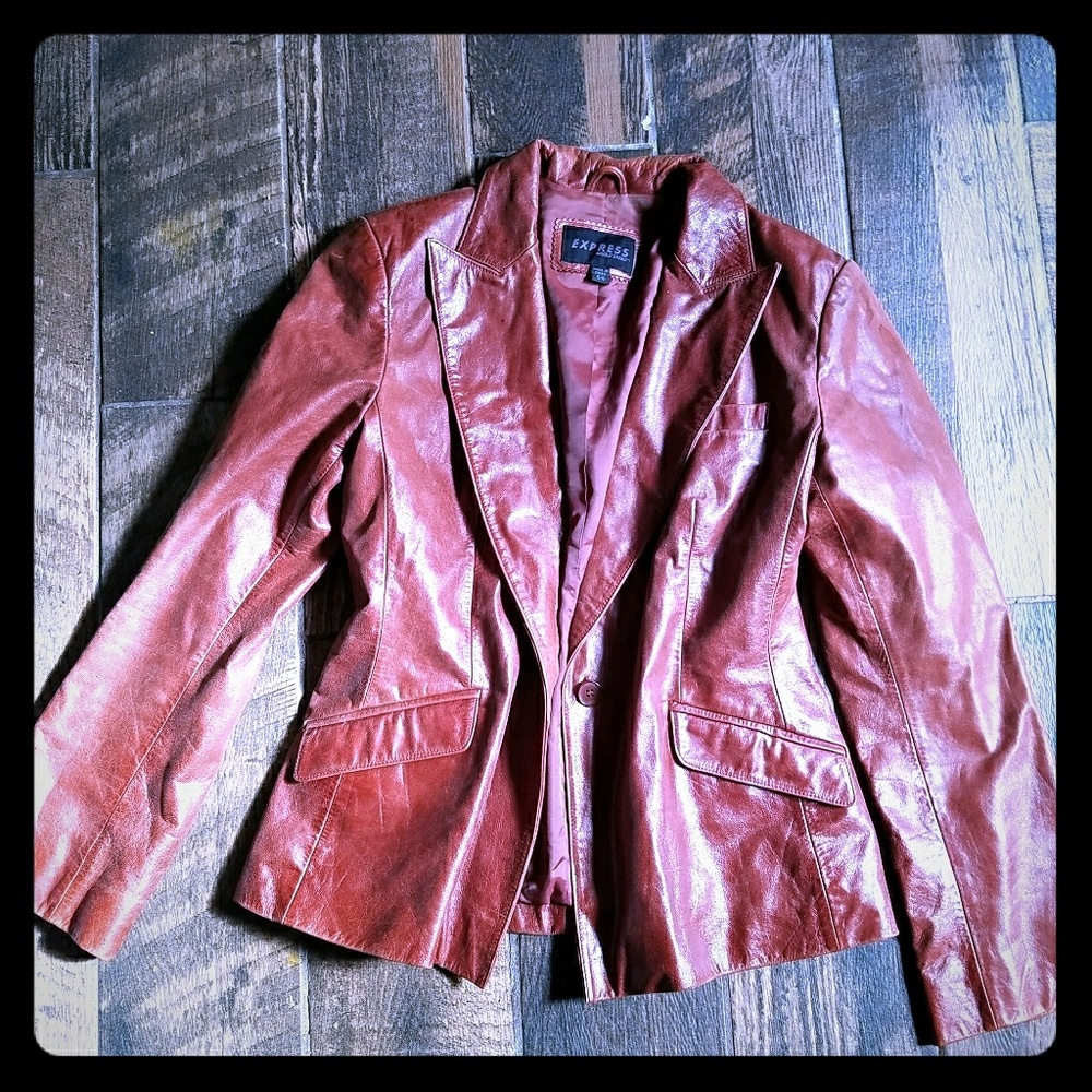 VINTAGE LIKE Express leather blazer with 1 button