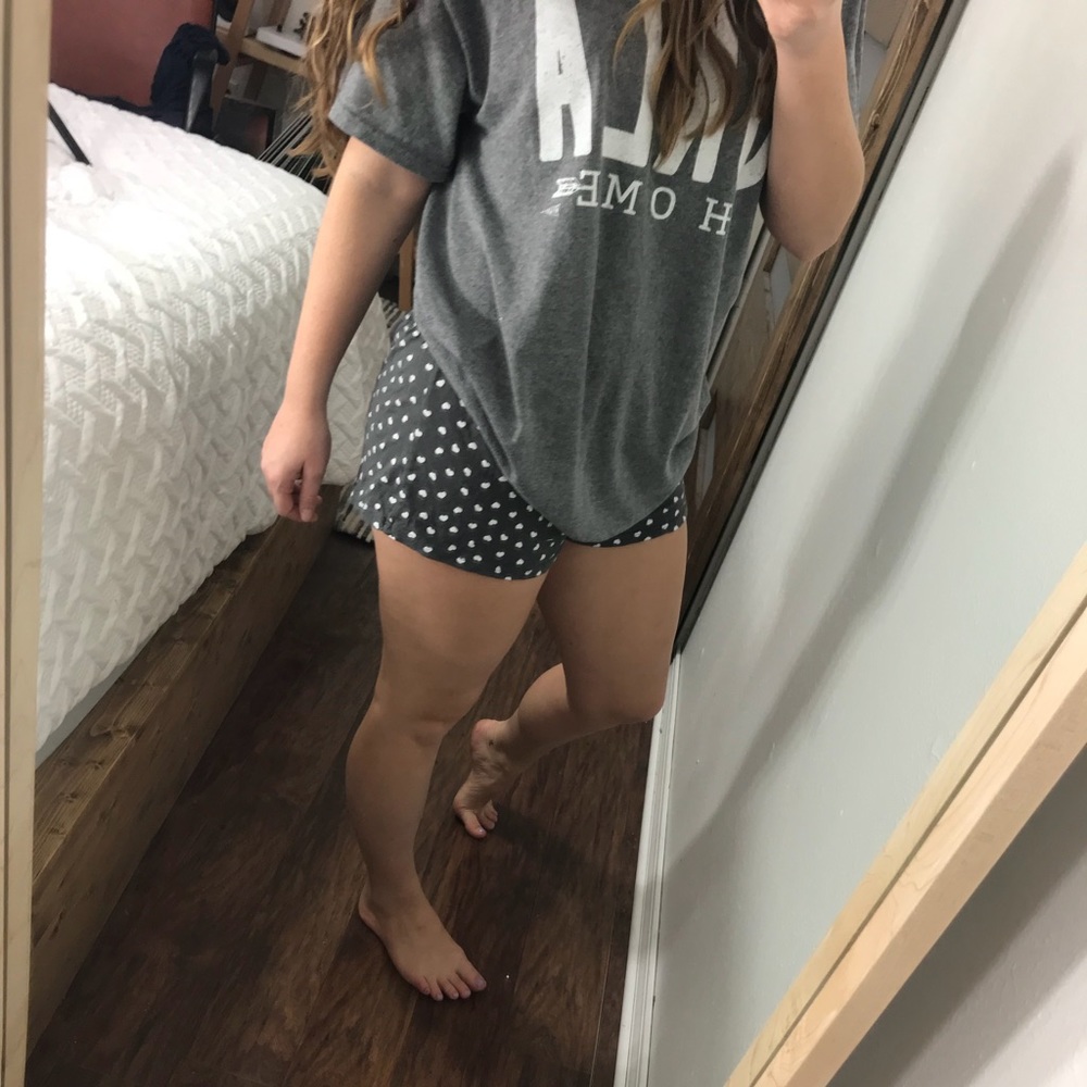 F21 heart pj shorts