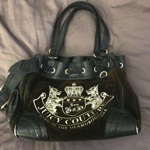 Juicy Couture Velour Black bag with leather
