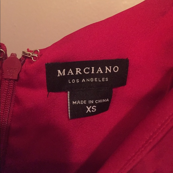 Marciano Red Satin Asymmetrical Maxi - Picture 5 of 6