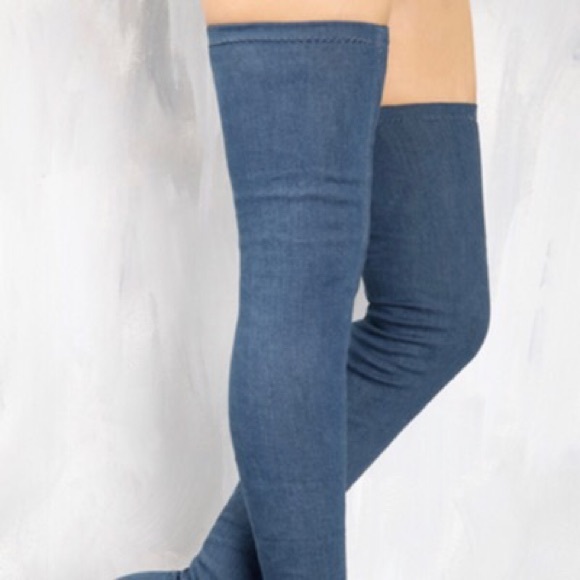 ✨DENIM BOOTS ✨ Never Been Worn - Picture 2 of 3