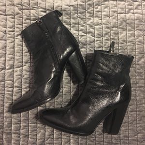 Zara black leather boots