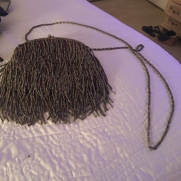 Sold Beaded fringed evening bag - Picture 2 of 2