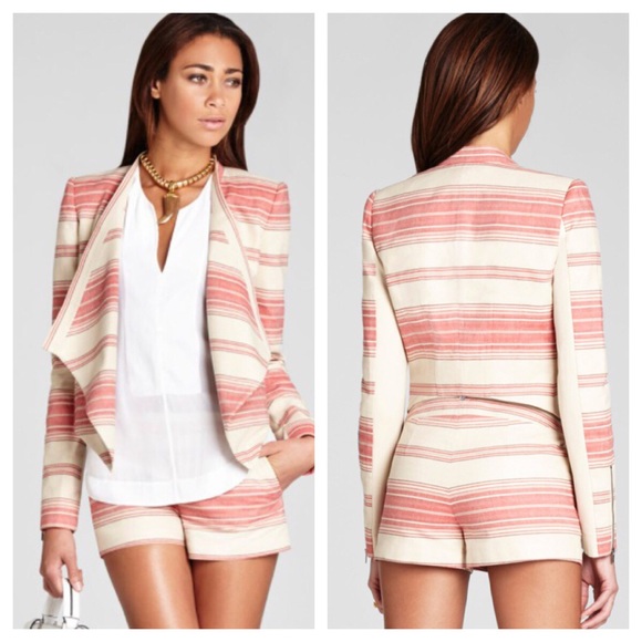 BCBGMaxAzria Jackets & Blazers - BCBGMAXAZRIA Abbey Striped Cropped Jacket Blazer M