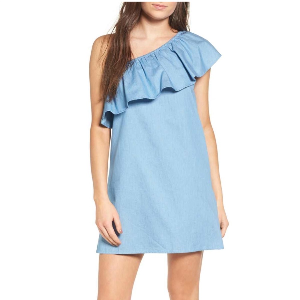 Ruffle Chambray Dress - Picture 2 of 5