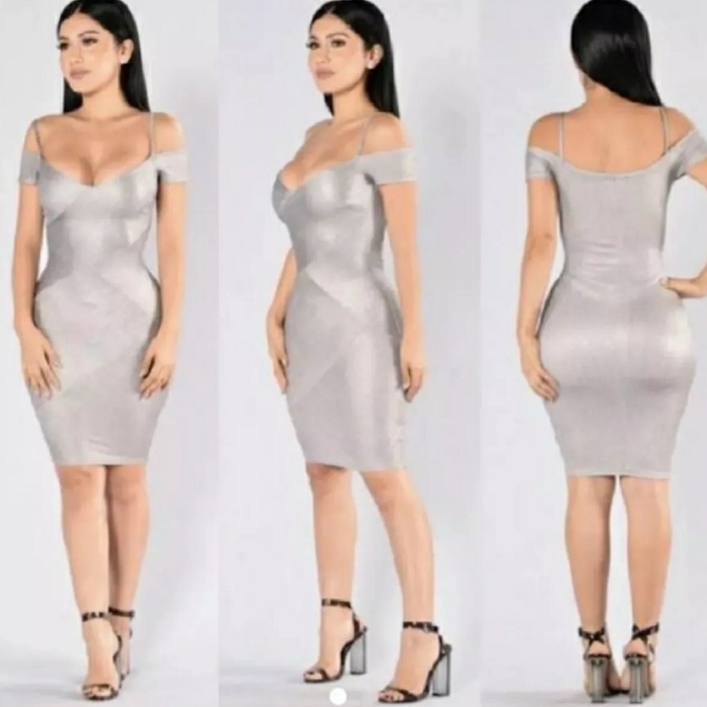 Metallic Bodycon Dress
