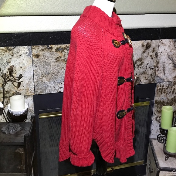 ❤️SOLD❤️Michael Kors red sweater cardigan❤️Sold❤️ - Picture 3 of 8