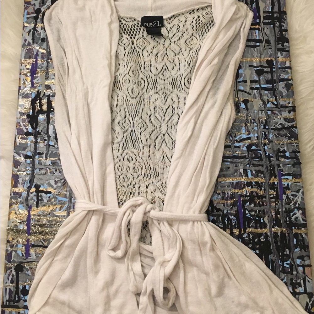 Beige Lace Back Vest