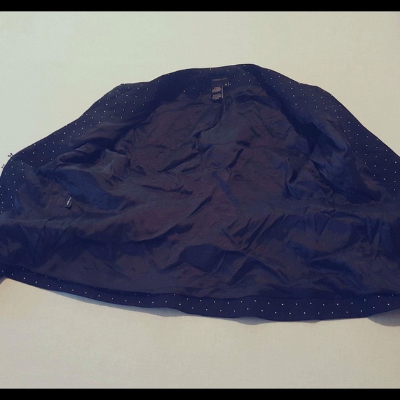 BCBGMAXAZRIA Navy Blue Blazer W/ White Dots - Picture 4 of 5