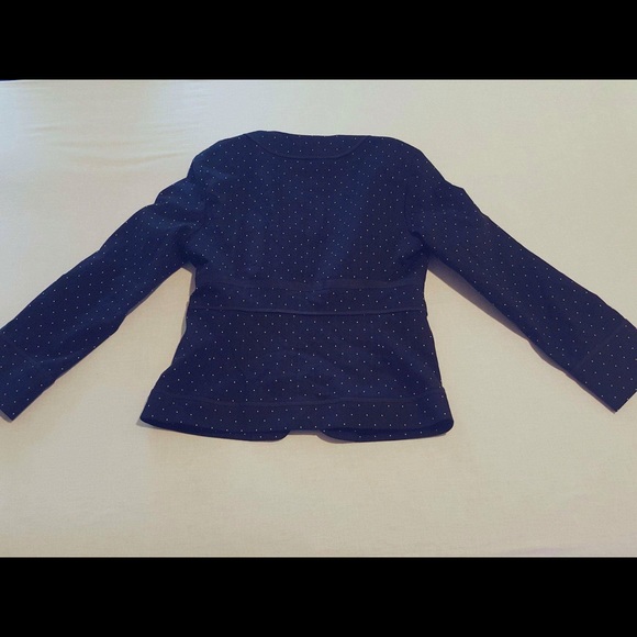 BCBGMAXAZRIA Navy Blue Blazer W/ White Dots - Picture 5 of 5