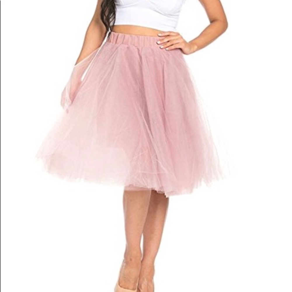 A-line Tulle Skirt in Mauve