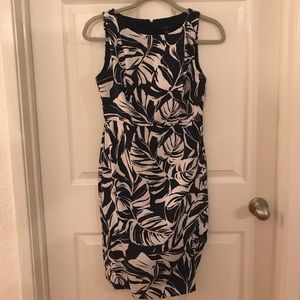 Ann Taylor Sz 0P palm leaves print shealth dress