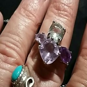The colors of amethyst sterling silver ring