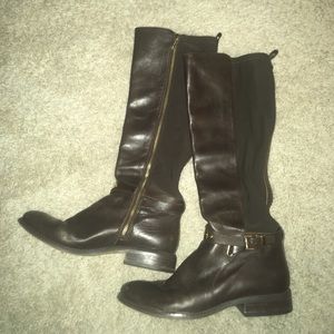 Mocha brown Michael Kors leather riding boots