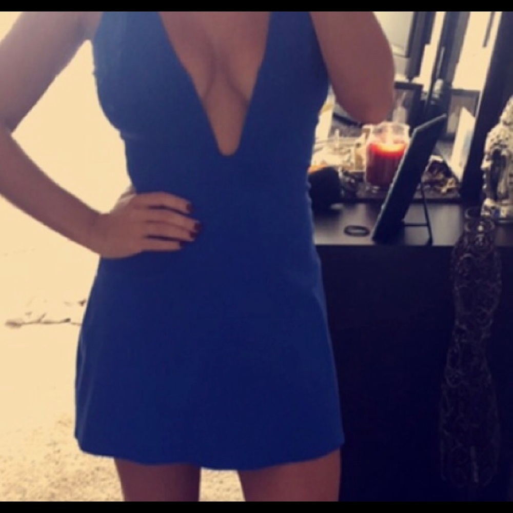 Sexy v neck plunge dress