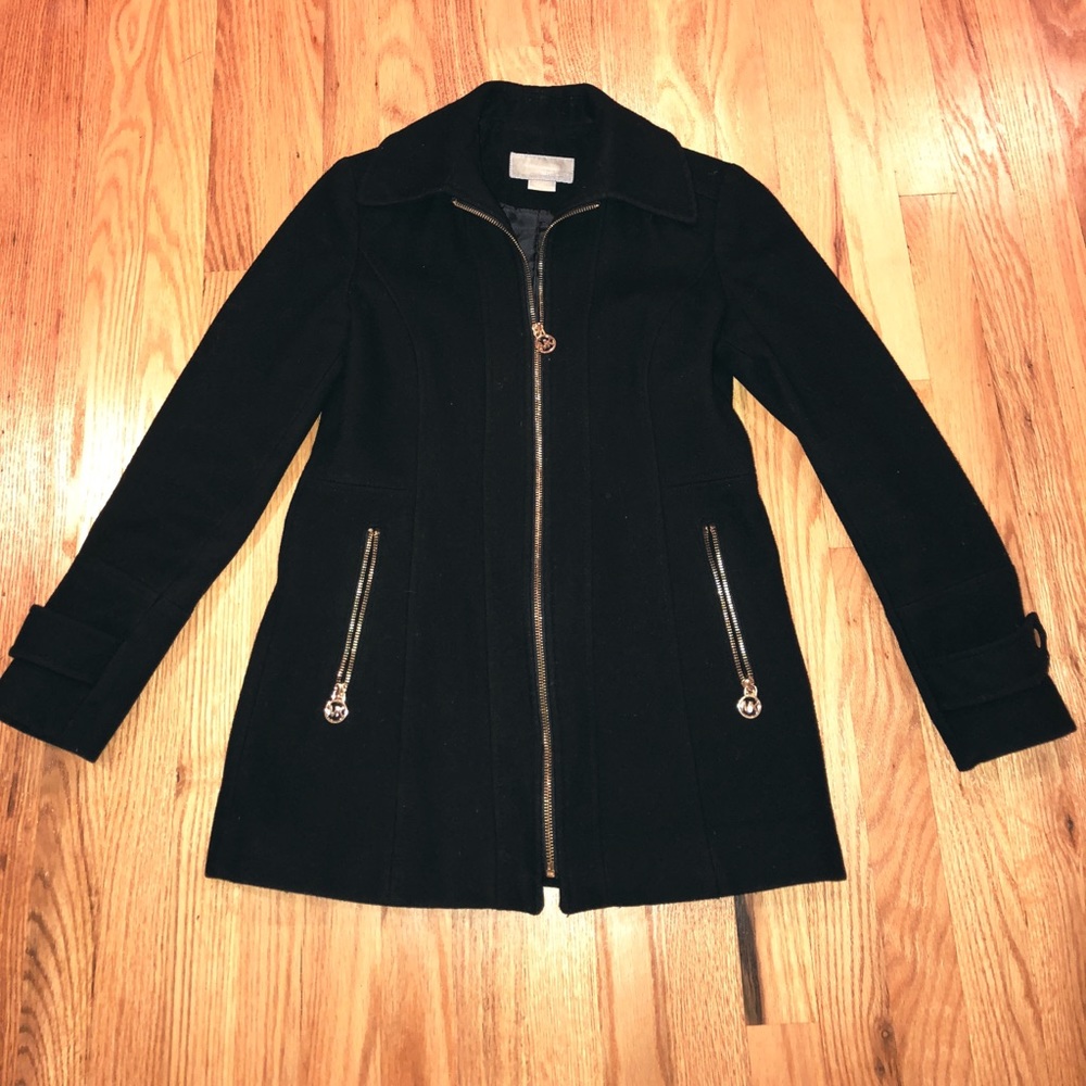 Michael Kors • Black Petite Peacoat