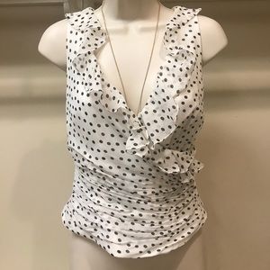 Kay Unger flirty vintage polka dot ruffled sz 4