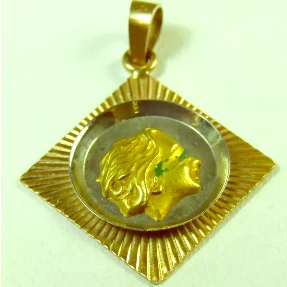 18k Yellow / White Gold Vintage Pendant