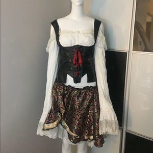 🎃 with hat! 🔥 Corset brocade dress costume