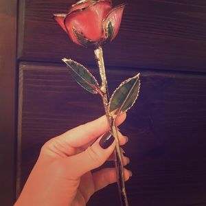 Platinum dipped real rose