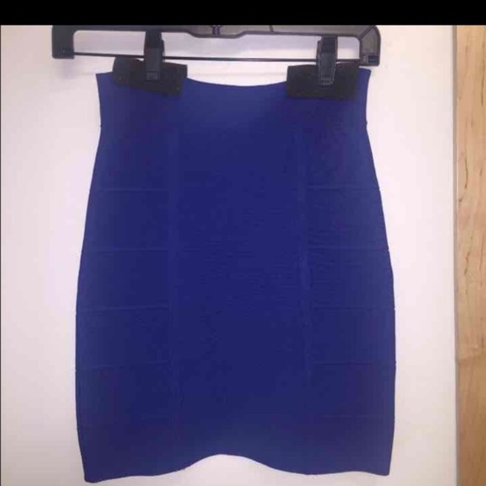 BCBGMAXAZRIA Blue Bandage Skirt
