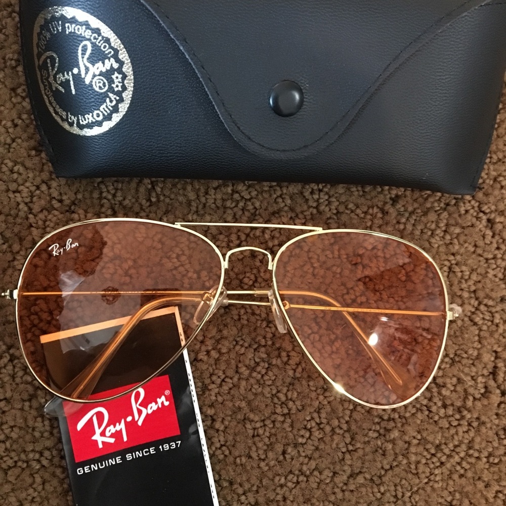 Ray Ban trendy orange tinted glasses