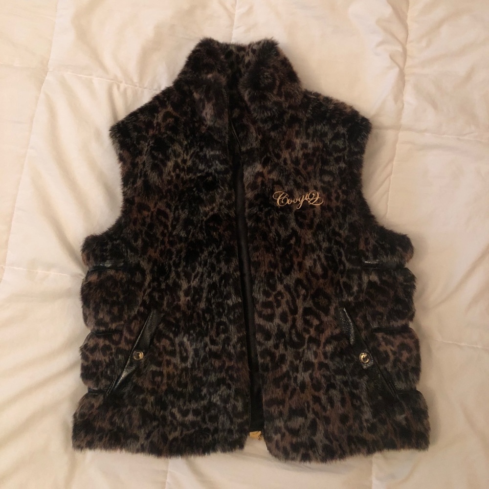 Coogi Leopard Fur Vest