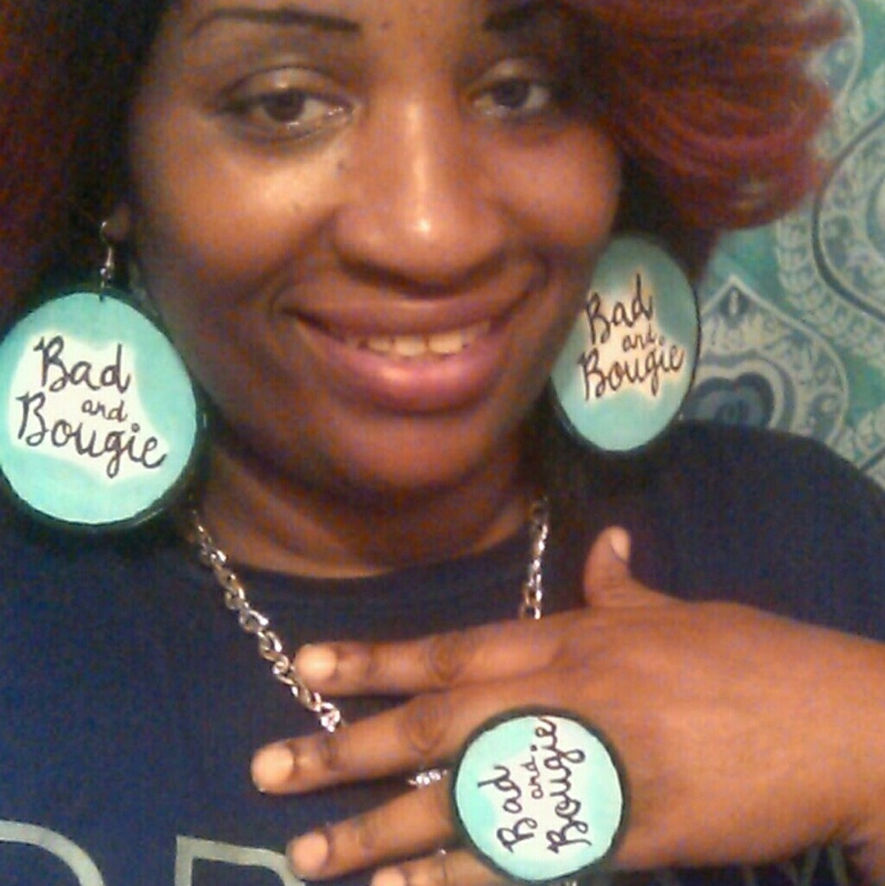 Bad and bougee earring and ring set