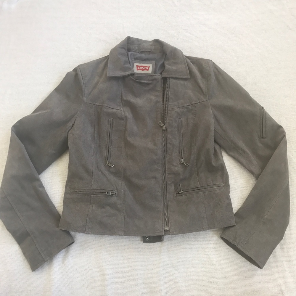 Gray Levi Heavy Leather Jacket - image 1