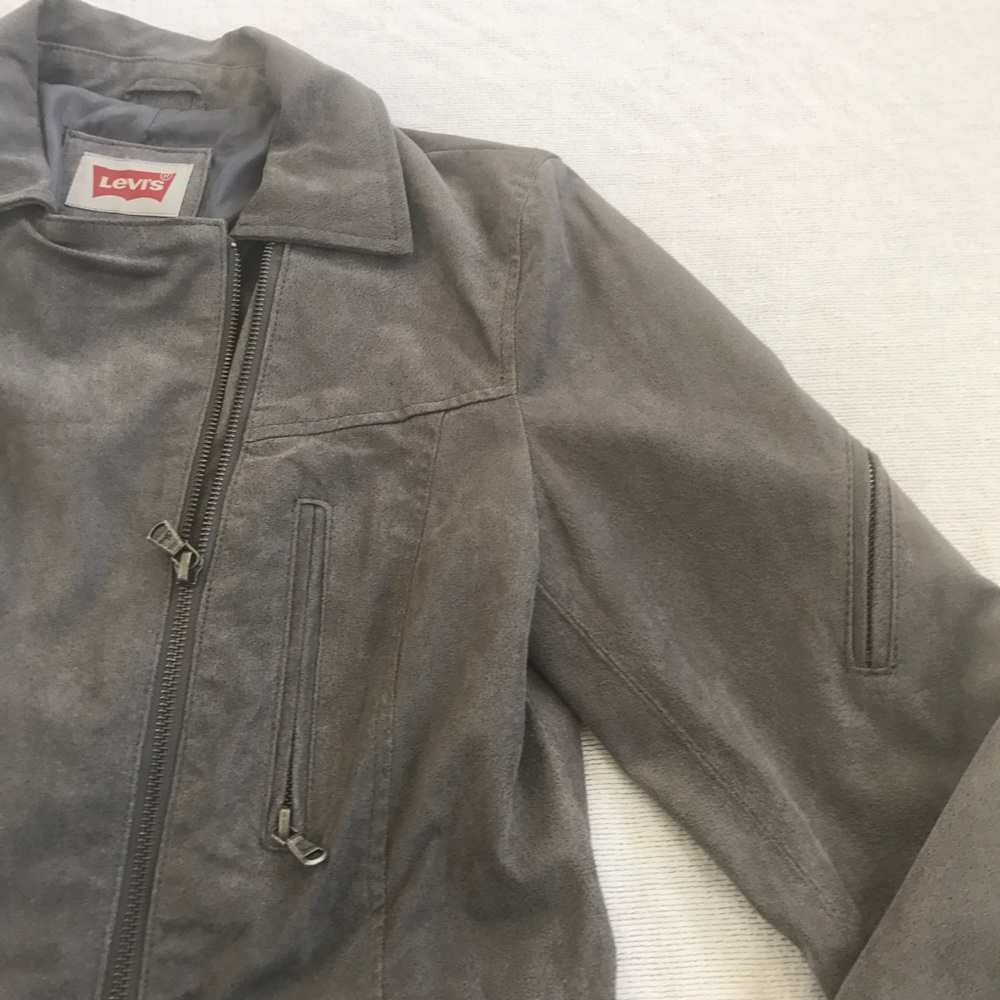 Gray Levi Heavy Leather Jacket - image 3