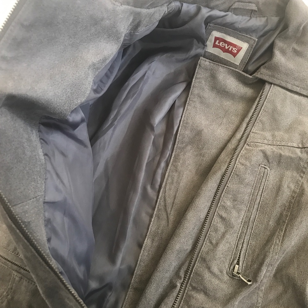 Gray Levi Heavy Leather Jacket - image 4