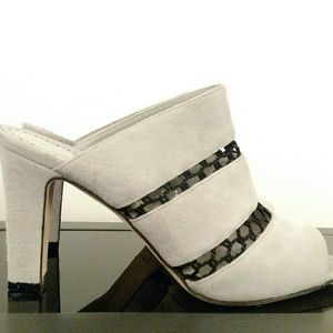 Manolo Blahnik Suede and Lace Booties/Mules