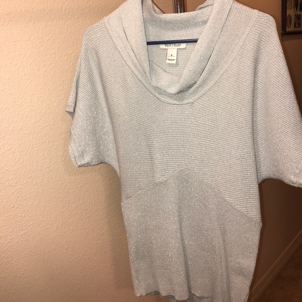 WHBM Silver Shimmer Cowl neck sweater