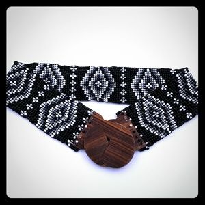 Aztec Style Beaded Wide Belt