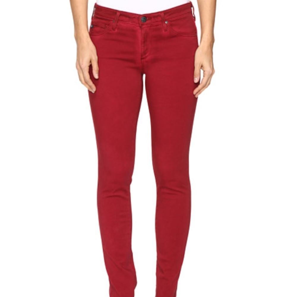 AG Adriano Goldschmied Stilt Cigarette Leg Red 28R