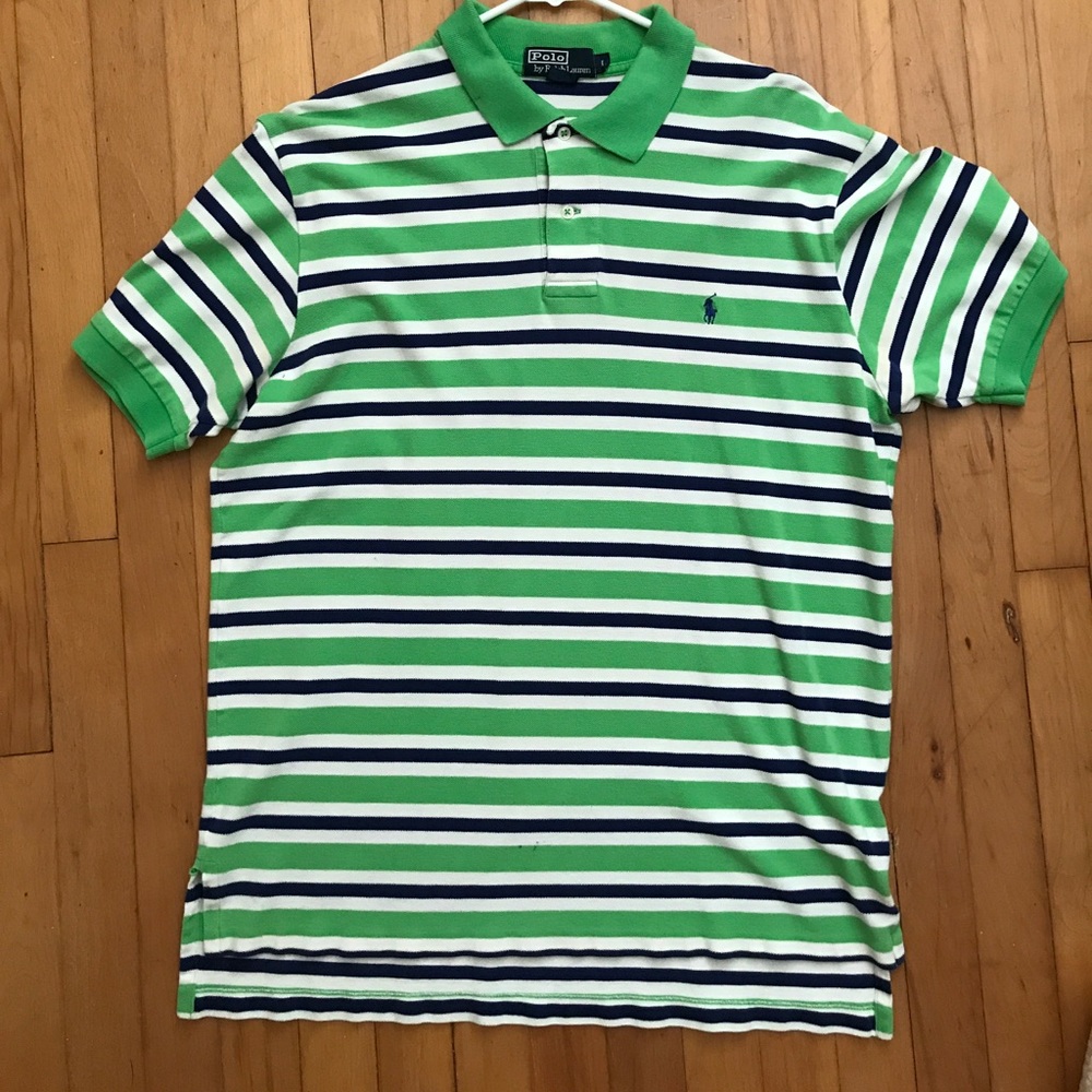 Green and Blue stripped polo!