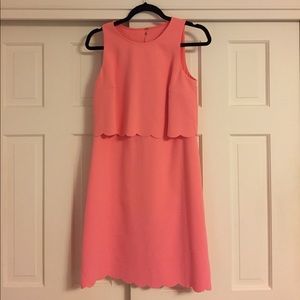 Salmon colored Loft size 2 scalloped dress