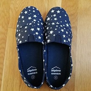 Alpine Swiss cotton slip on stars shoes