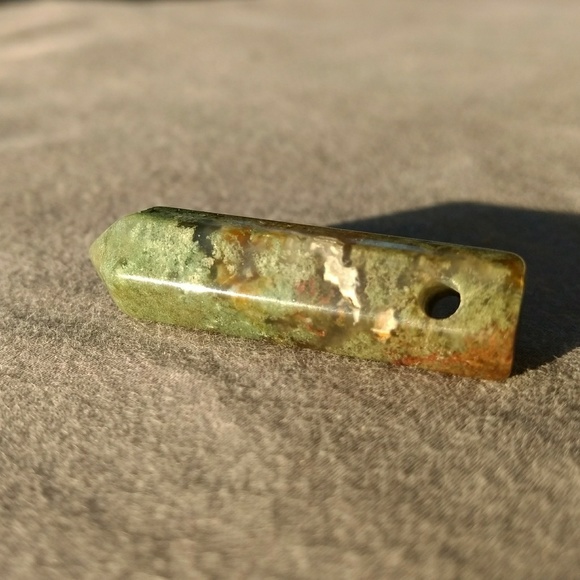 Genuine Moss Agate Pendent / Mini wand - Picture 2 of 4