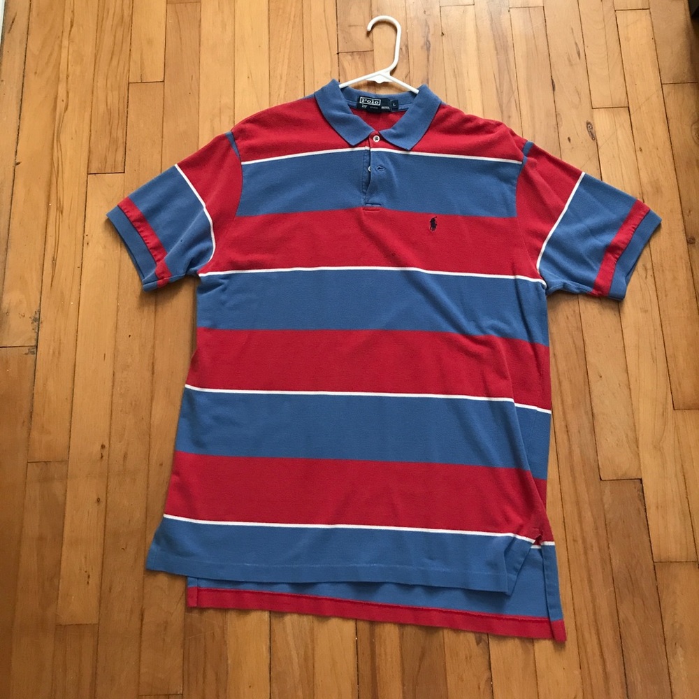 Blue and Red striped polo!