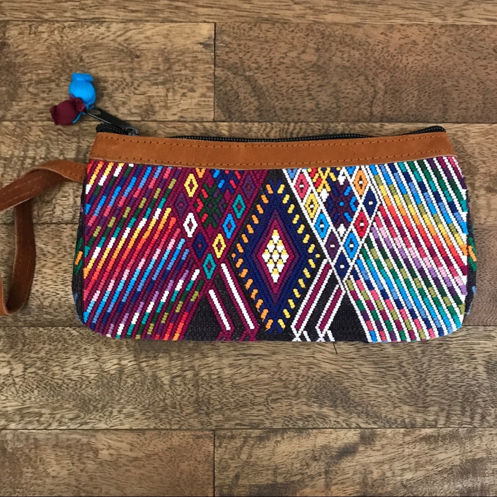 HLV huipil wristlet clutch