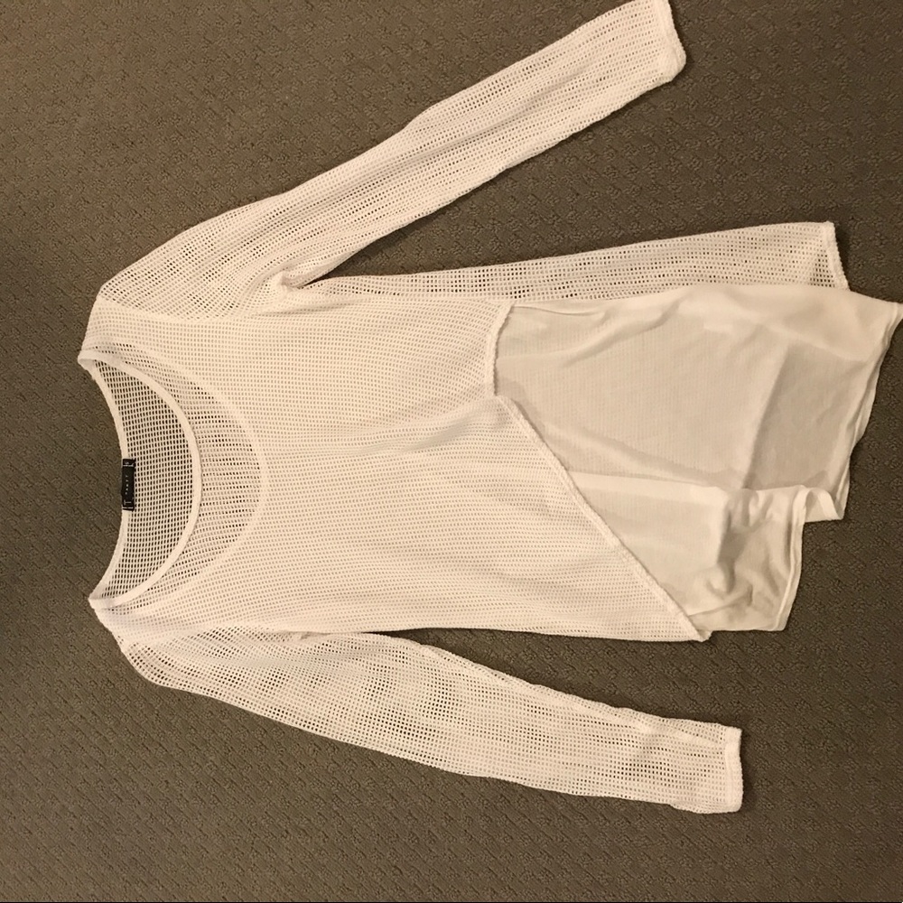 White net shirt. Never worn, w/out tags