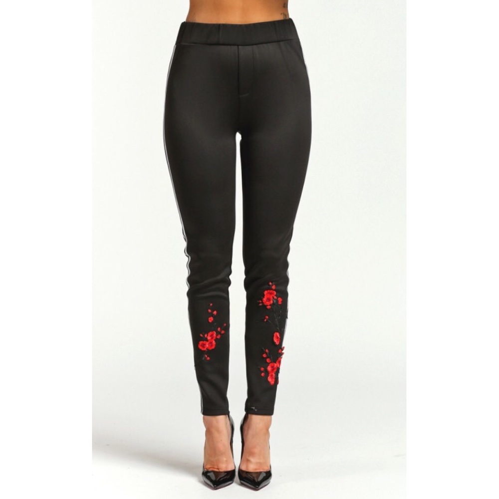 Embroidered Track Pants